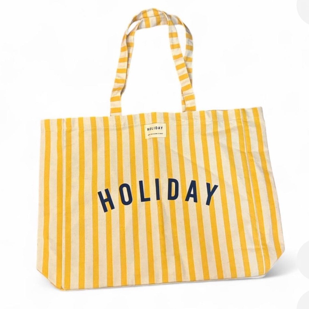 Sézane Yellow Striped Tote Bag